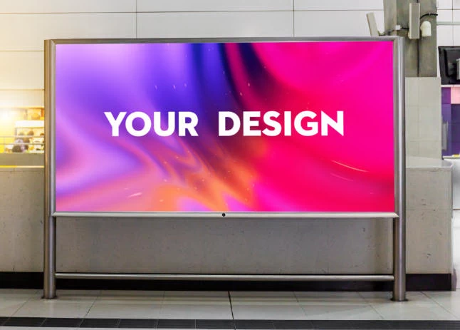 室内户外地铁海报视频广告展示灯箱VI智能贴图样机PSD设计素材【013】